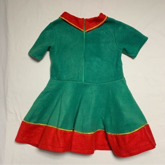 Christmas Elf Dress Girl’s Large Holiday Novelty Costume Santa Green Red Funny - Picture 7 of 13